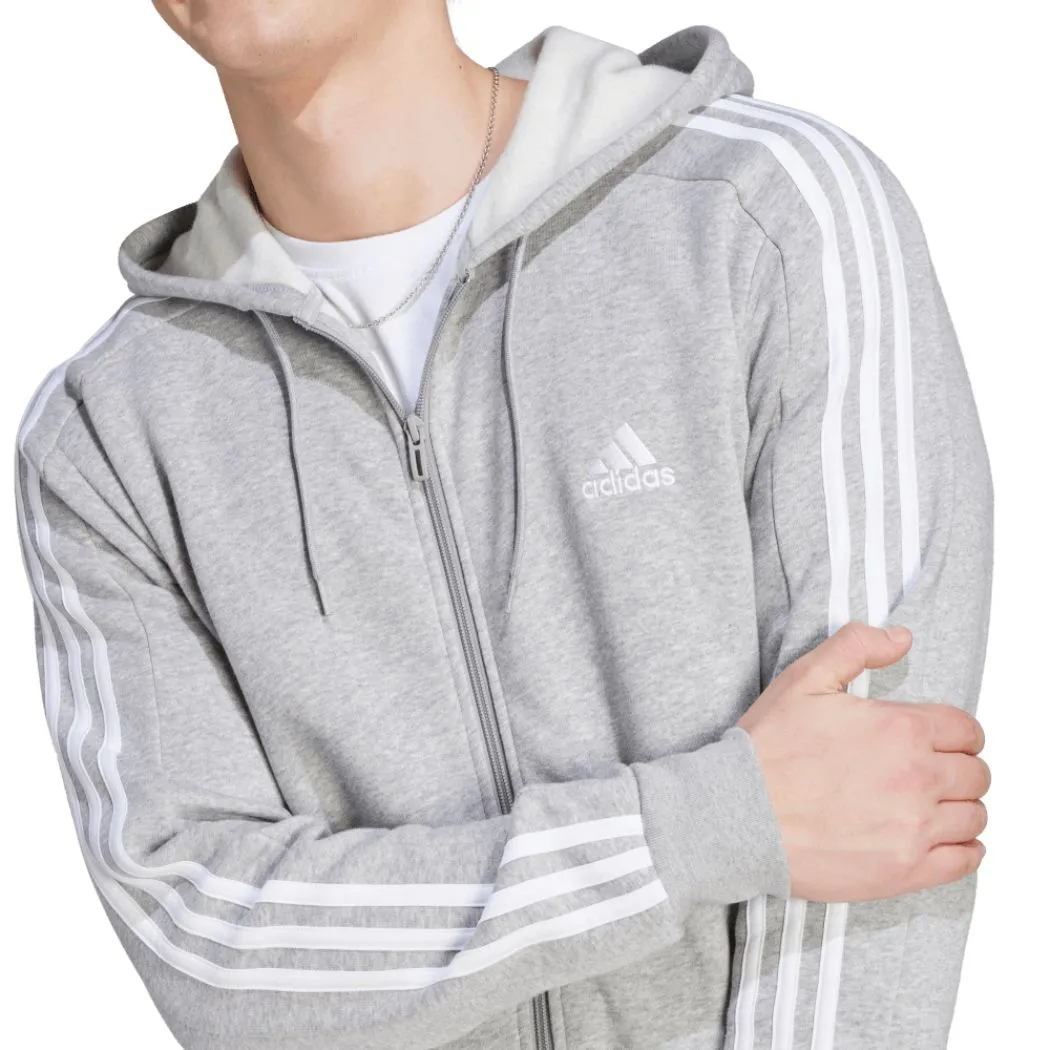 adidas Essentials Fleece 3 Stripes Full Zip Men's Hoodie