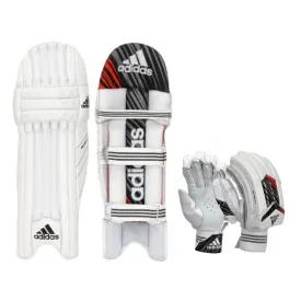 Adidas Incurza 3.0 Batting Pads   Adidas Incurza 5.0 Batting Gloves Junior Combo