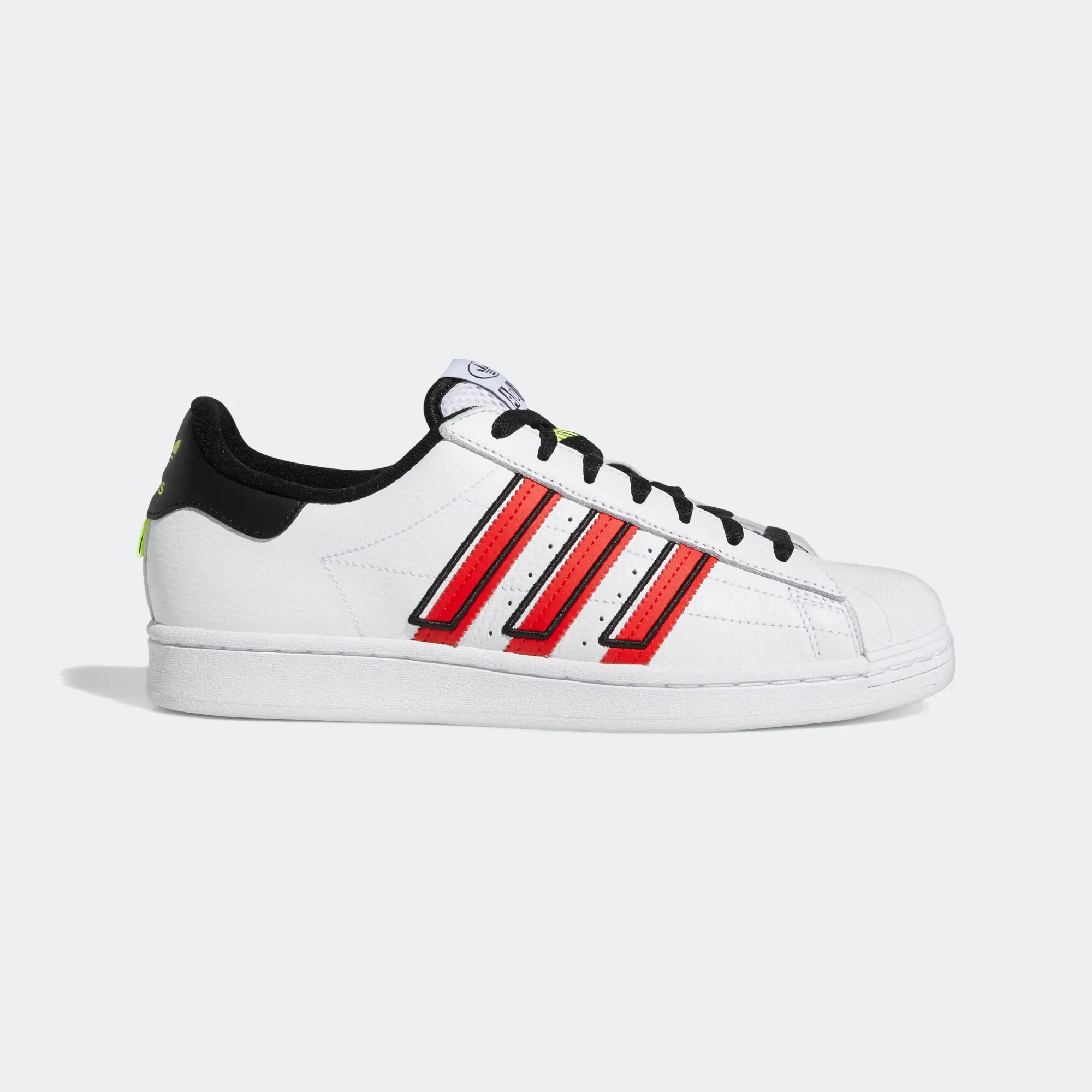 Adidas Men's Superstar Shoes - Cloud White / Vivid Red / Solar Yellow