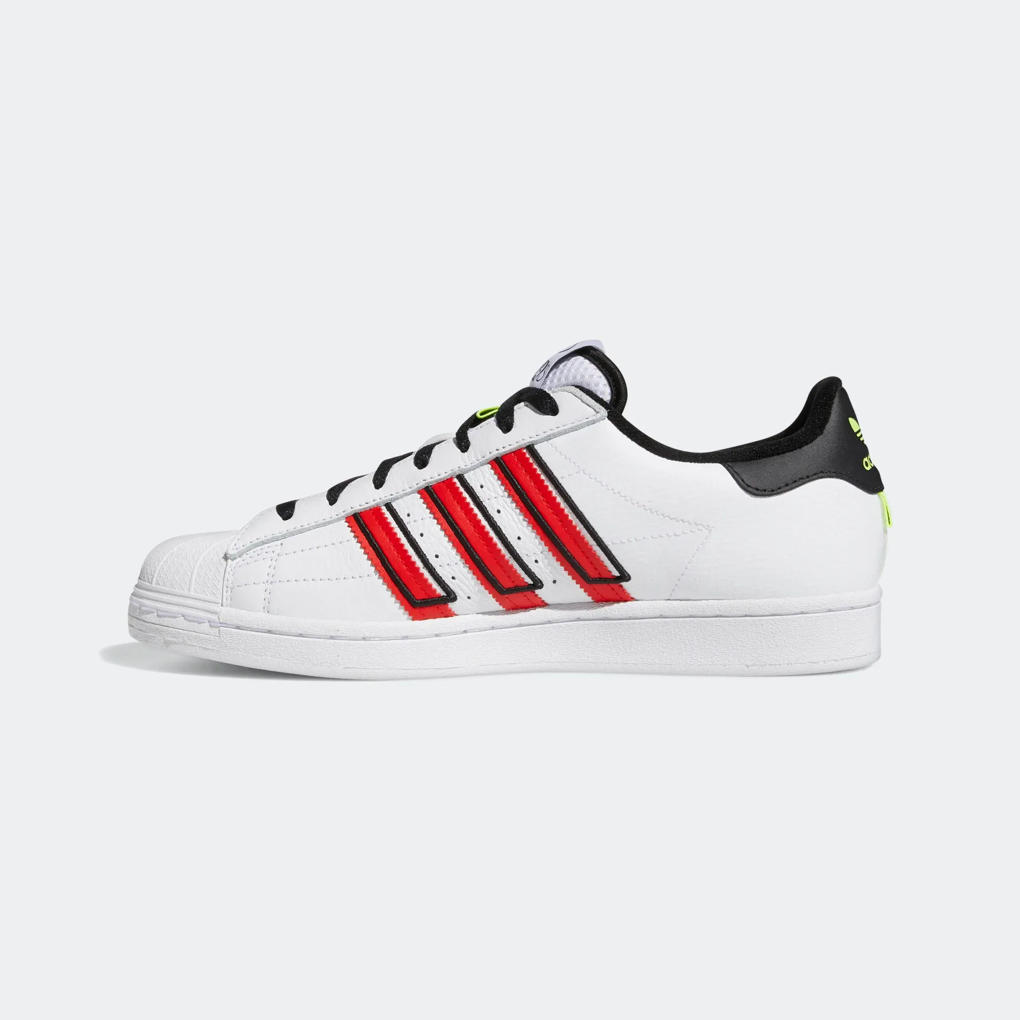 Adidas Men's Superstar Shoes - Cloud White / Vivid Red / Solar Yellow