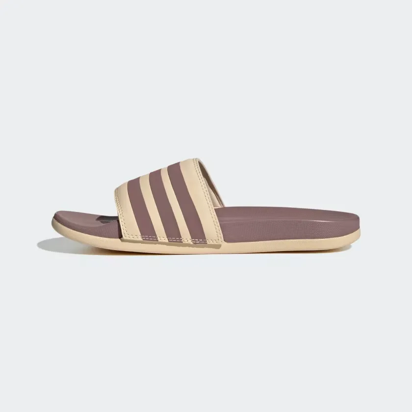 Adidas Women's Adilette Comfort Slides - Sand Strata / Purple