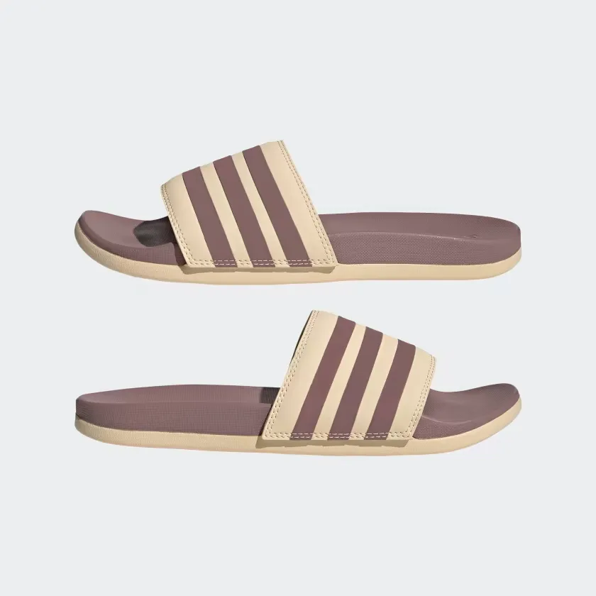 Adidas Women's Adilette Comfort Slides - Sand Strata / Purple