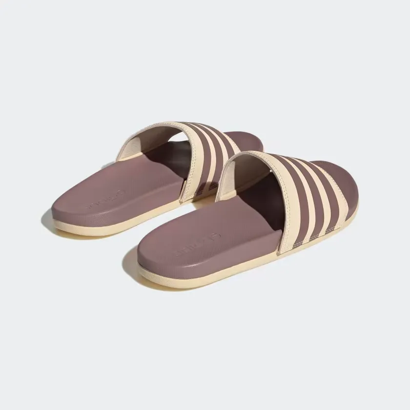 Adidas Women's Adilette Comfort Slides - Sand Strata / Purple