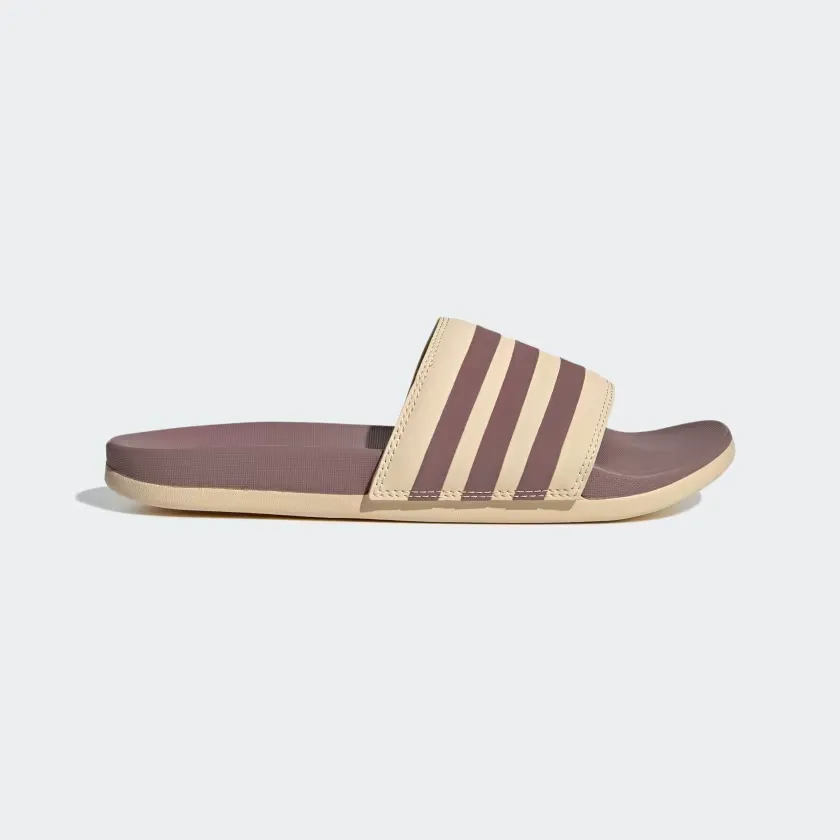 Adidas Women's Adilette Comfort Slides - Sand Strata / Purple