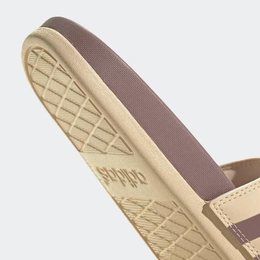 Adidas Women's Adilette Comfort Slides - Sand Strata / Purple