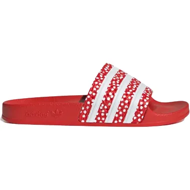 Adidas Women's Adilette Slides - Cloud White / Vivid Red