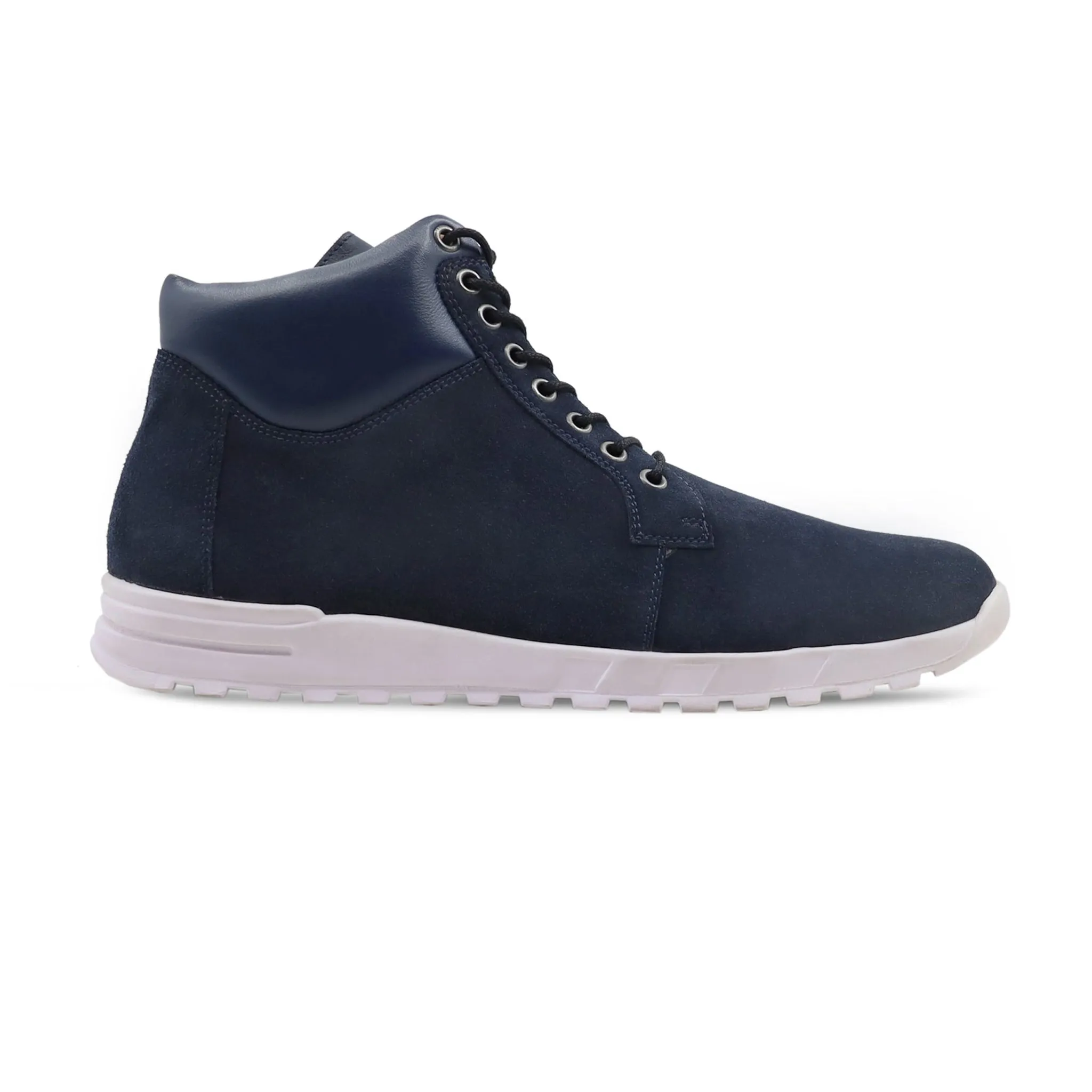 Adrain - Men's Navy Blue Kid Suede Leather Jogger