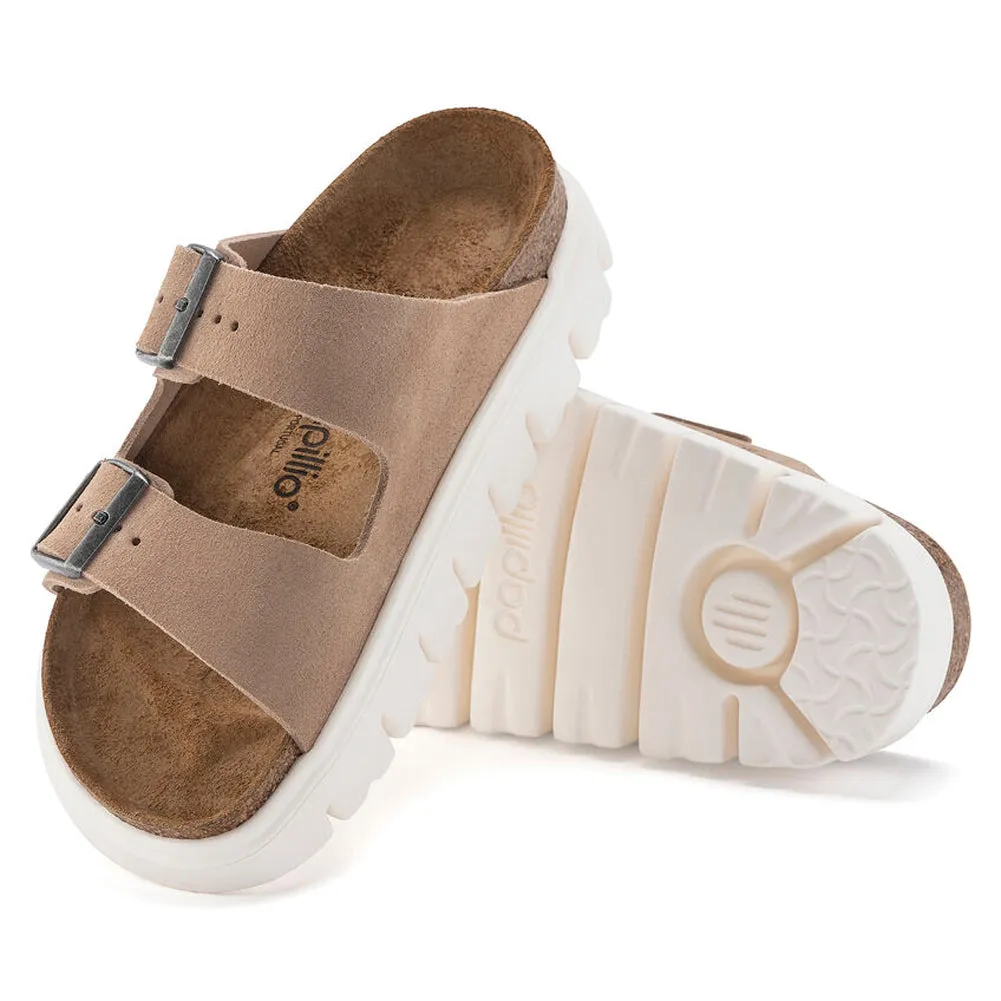 Arizona Chunky in Warm Sand Suede Narrow Width by Birkenstock