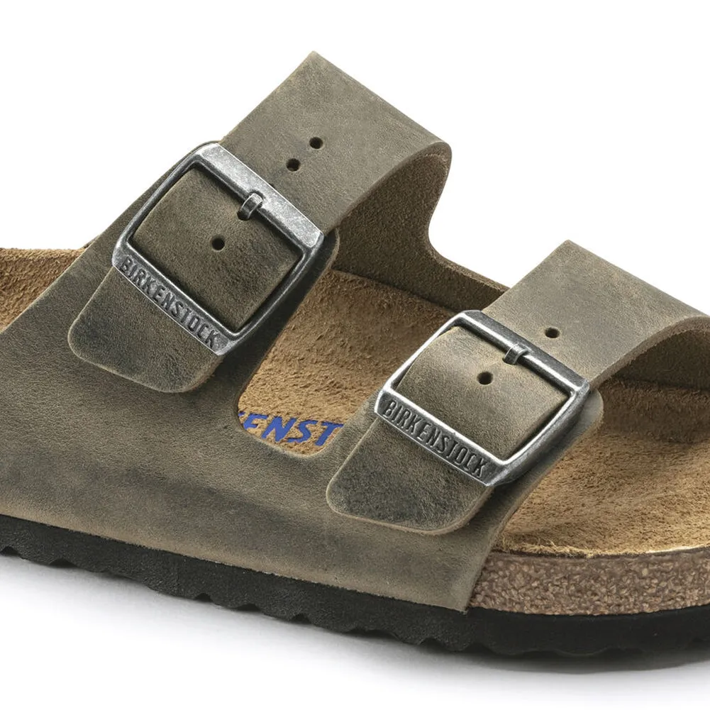 Arizona Soft Footbed in Khaki Oiled Leather Narrow Width by Birkenstock