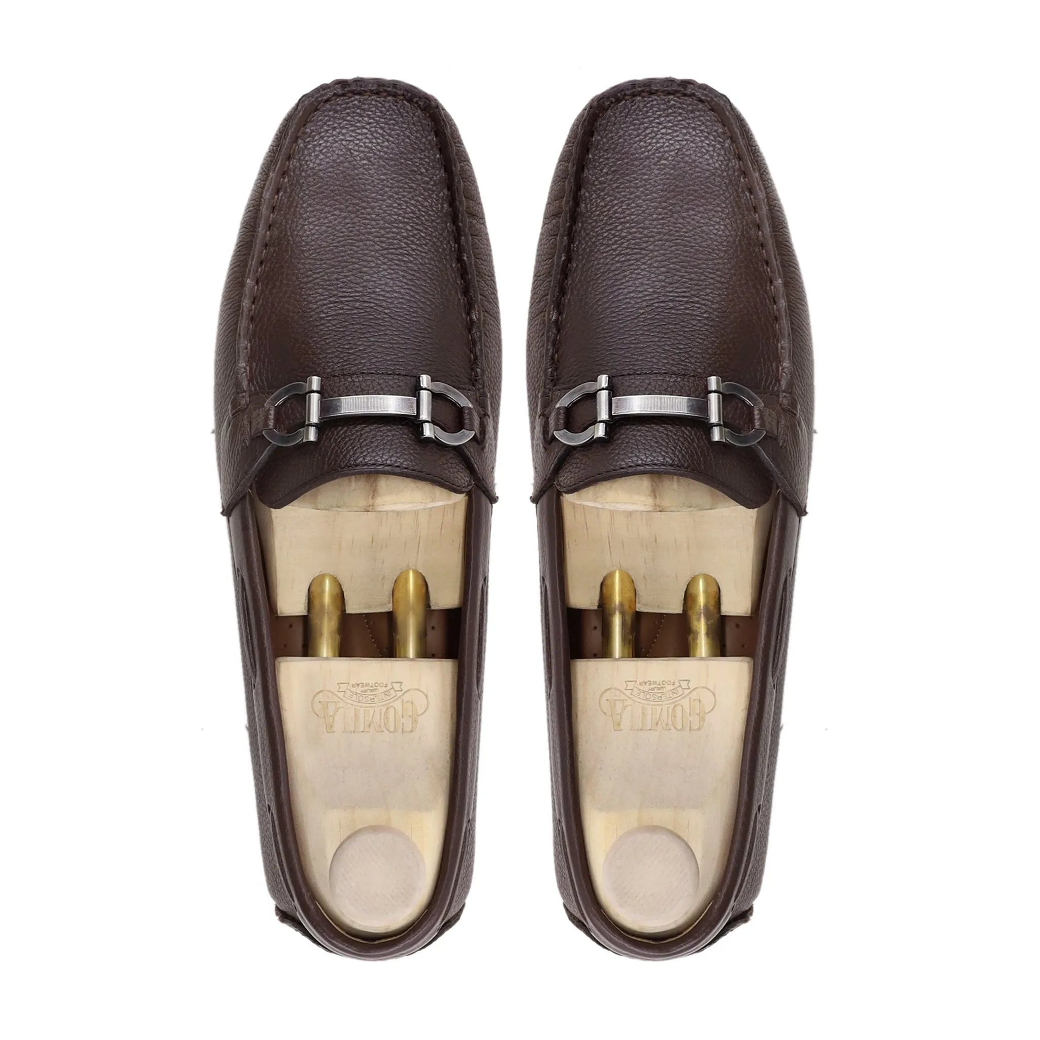 Arrie - Men's Dark Brown Pebble Grain Leather Loafer