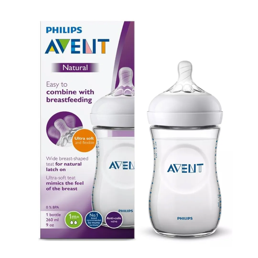 Avent natural baby feeding bottle translucent - 260ml (N)