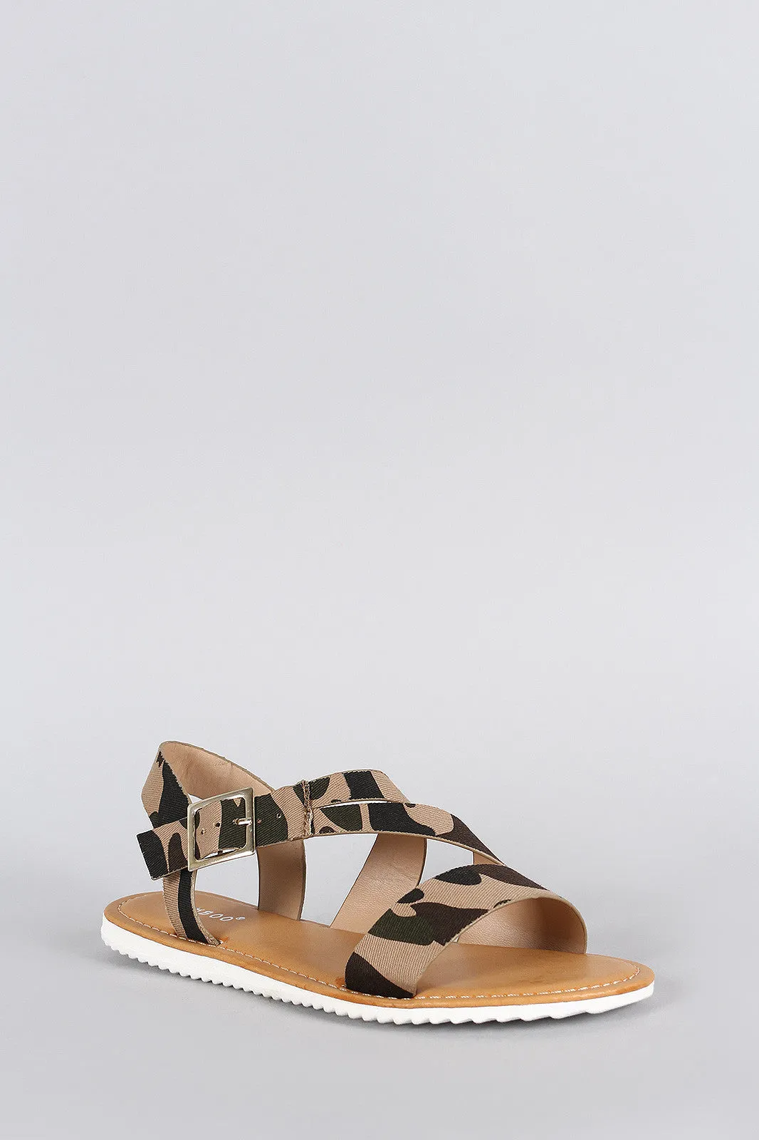 Bamboo Strappy Camouflage Sandal