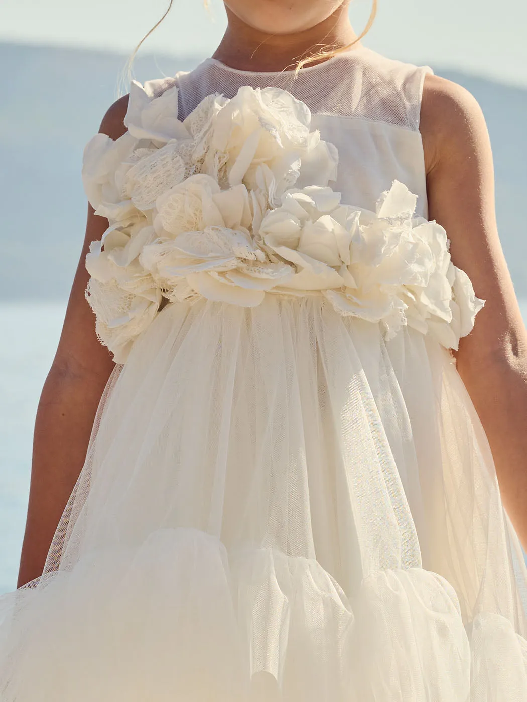 Baptismal asymmetrical tulle dress - MARISOL