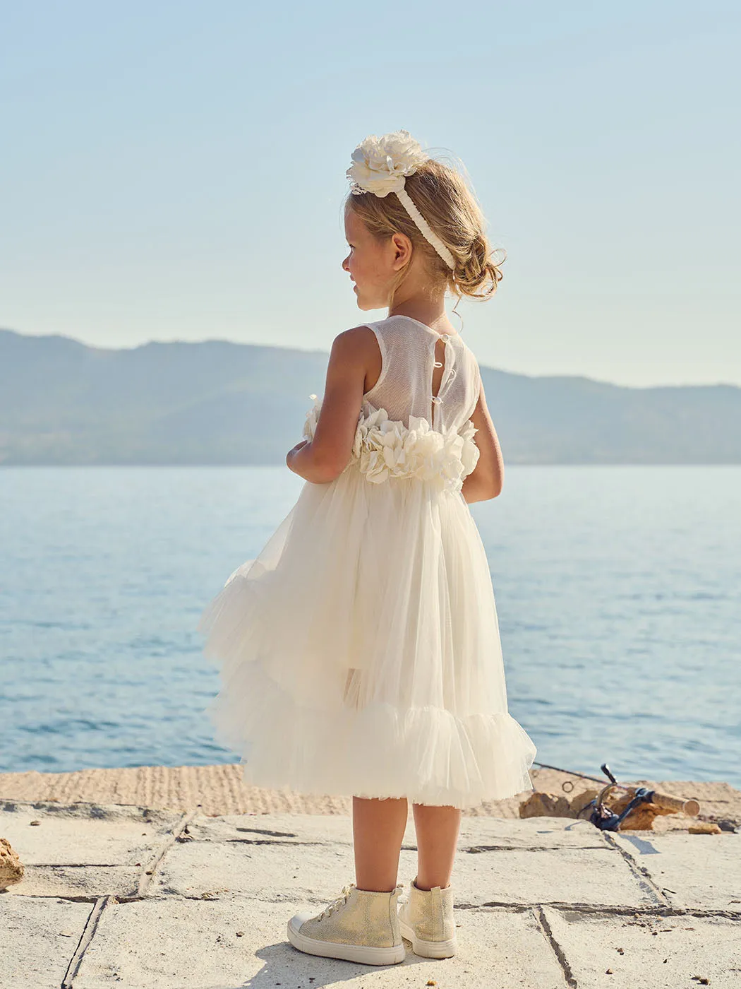 Baptismal asymmetrical tulle dress - MARISOL