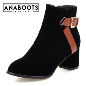 Buckle Boots Ankle Boots Winter High Heels