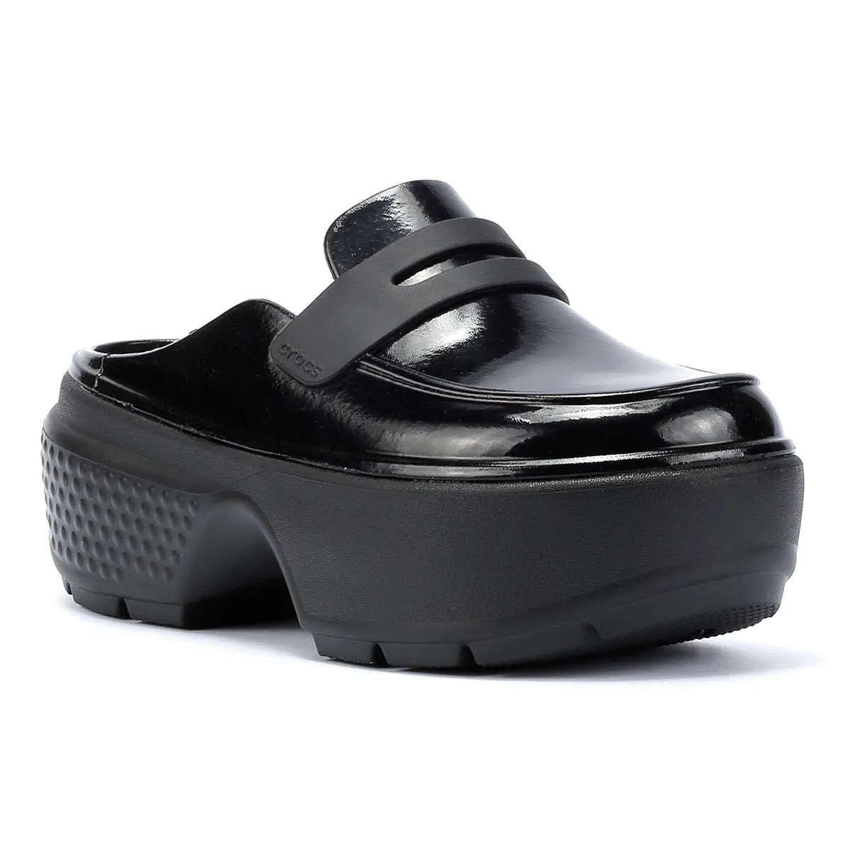 Crocs Stomp High Shine Women's Black Loafers