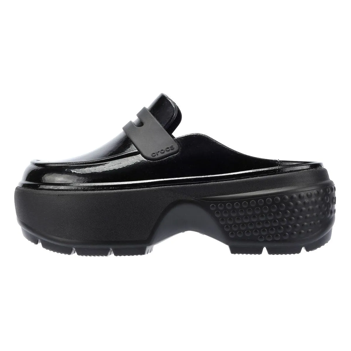 Crocs Stomp High Shine Women's Black Loafers