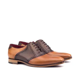 DapperFam Fabrizio in Cognac / Dark Brown Men's Italian Leather Saddle