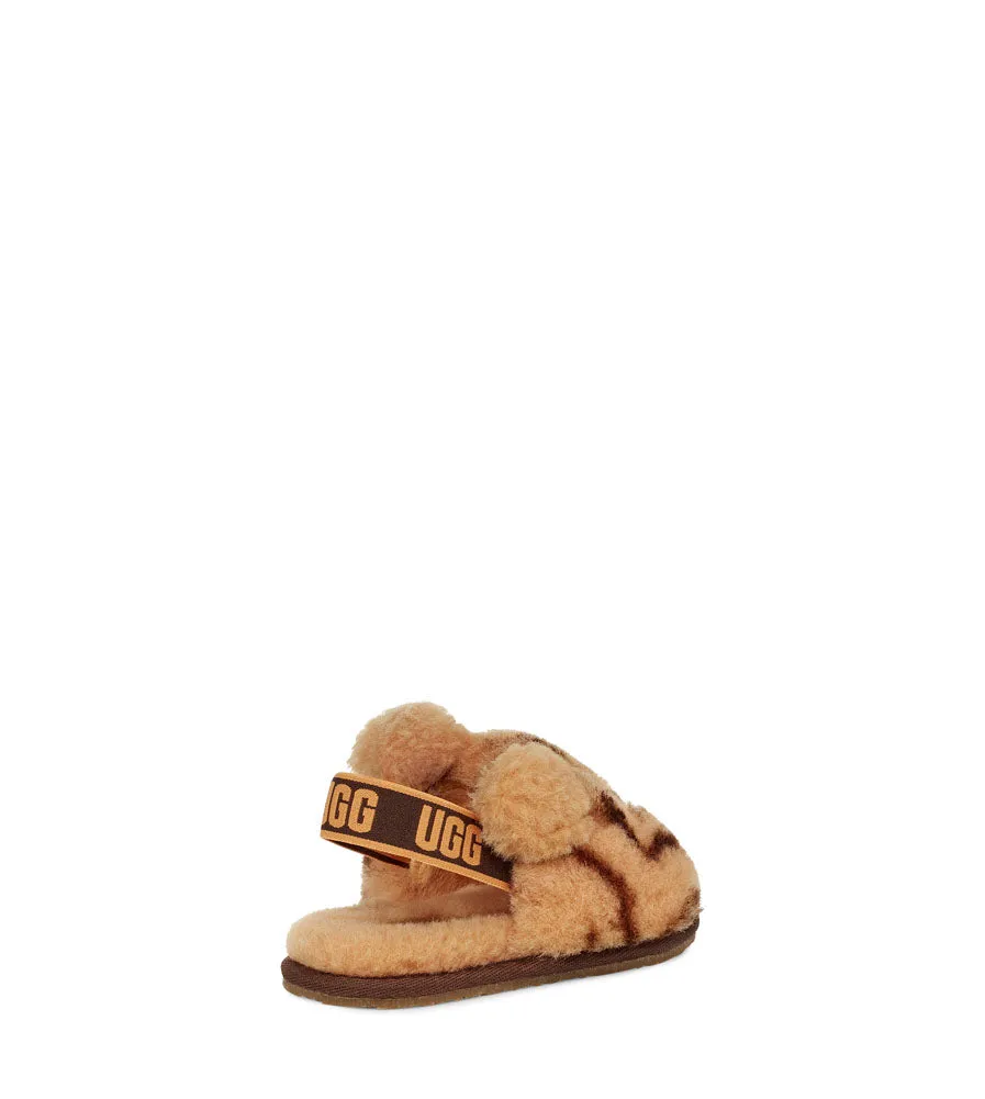 Fluff Yeah Slide Tiger Stuffie in Daisy/Dark Earth by UGG