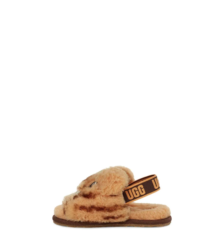 Fluff Yeah Slide Tiger Stuffie in Daisy/Dark Earth by UGG