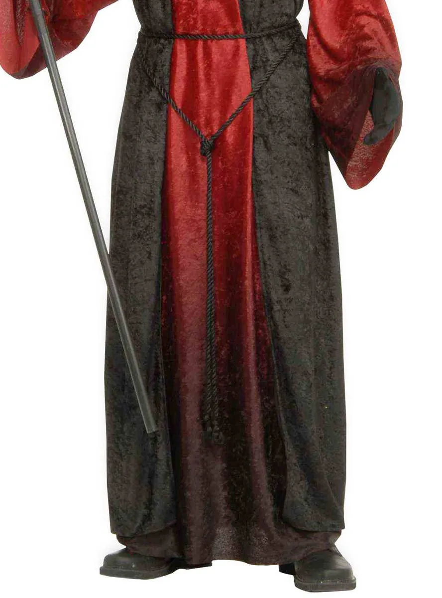 Gothic Red and Black Mens Demon Halloween Costume Robe