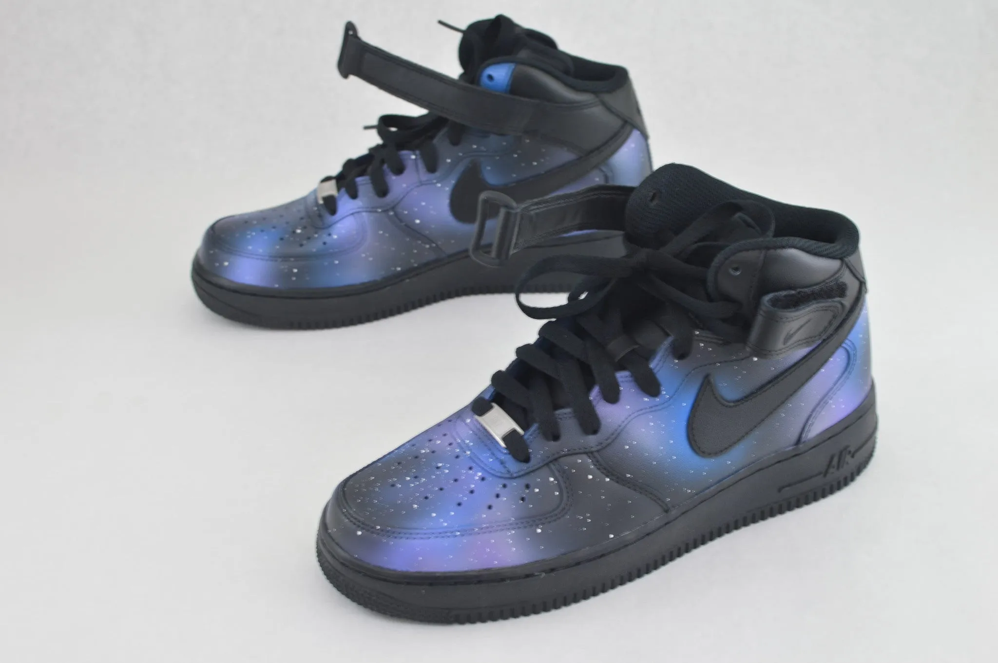 Custom Hand-Painted Galaxy Nike Air Force 1 Mid Sneakers