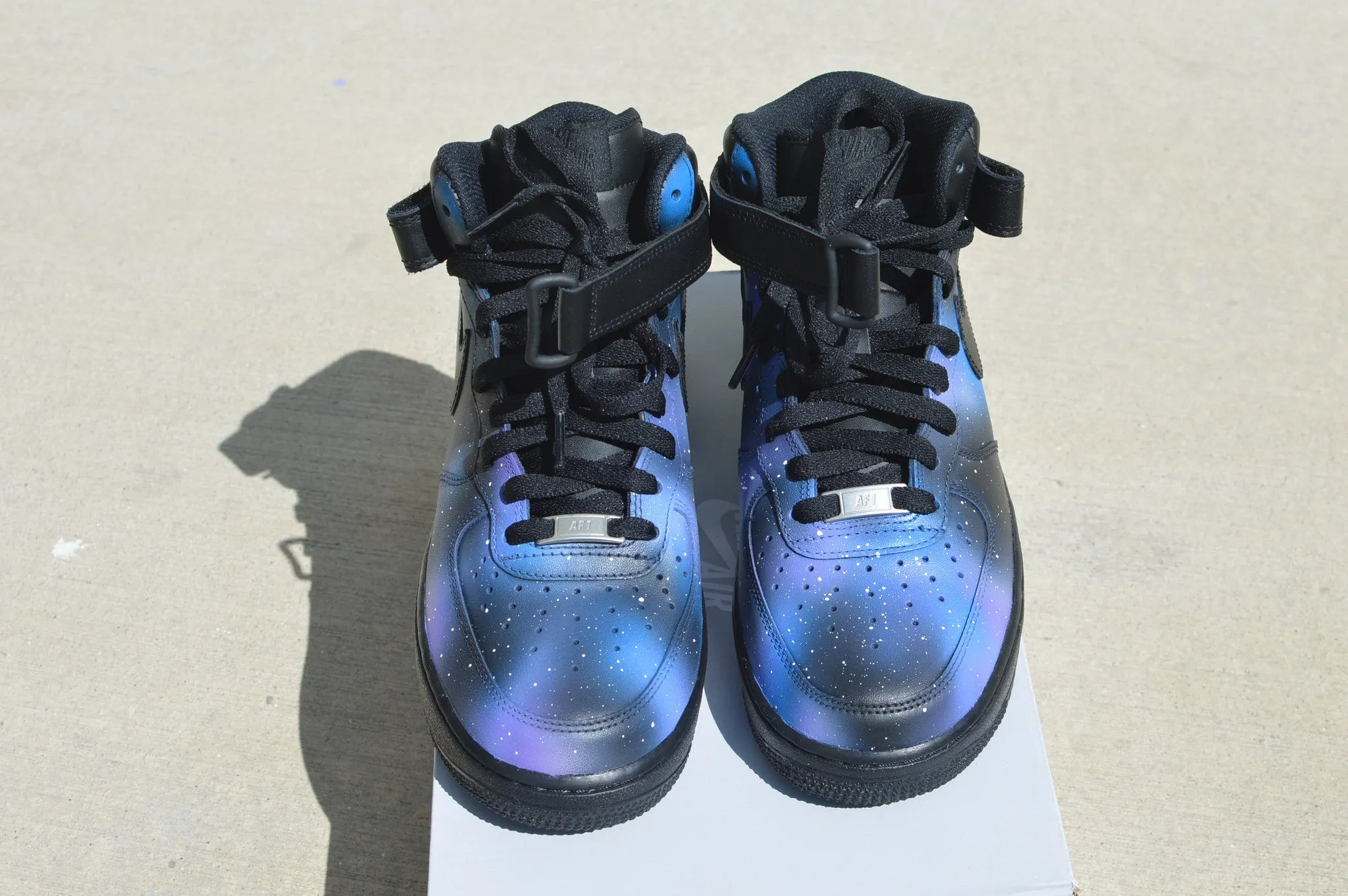 Custom Hand-Painted Galaxy Nike Air Force 1 Mid Sneakers