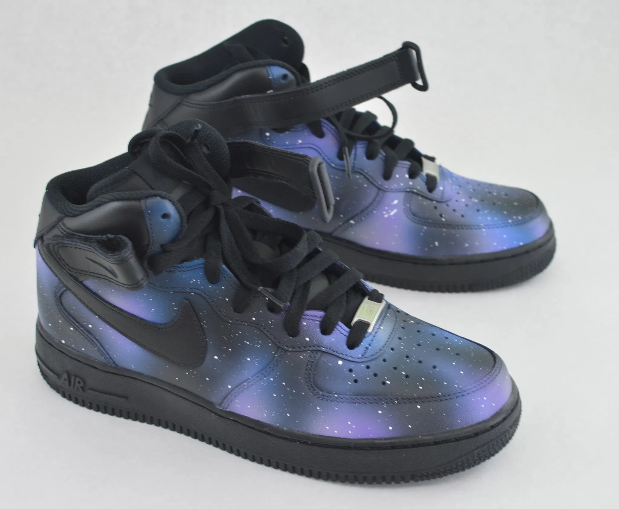 Custom Hand-Painted Galaxy Nike Air Force 1 Mid Sneakers