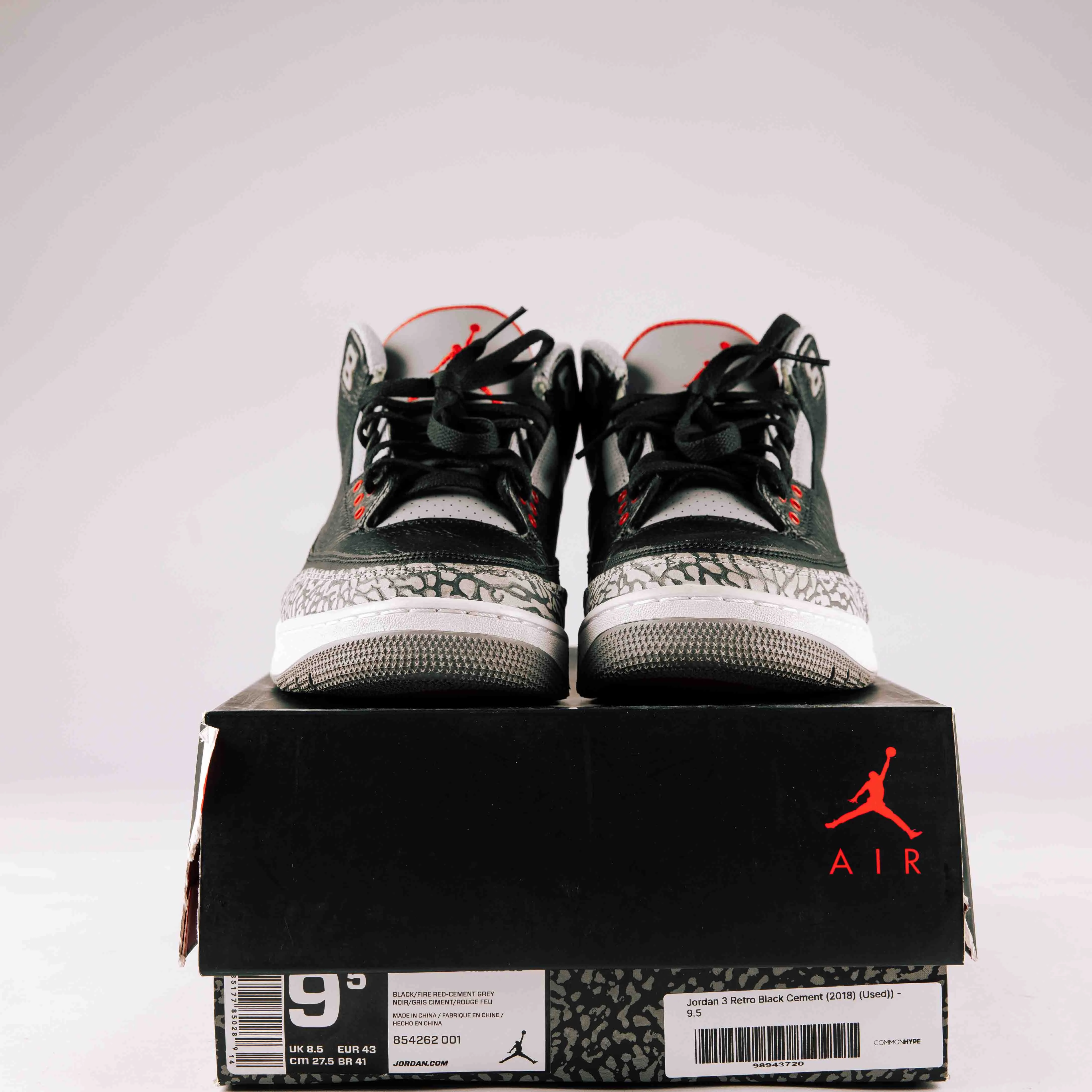 Jordan 3 Retro Black Cement (2018) - Used - 2017