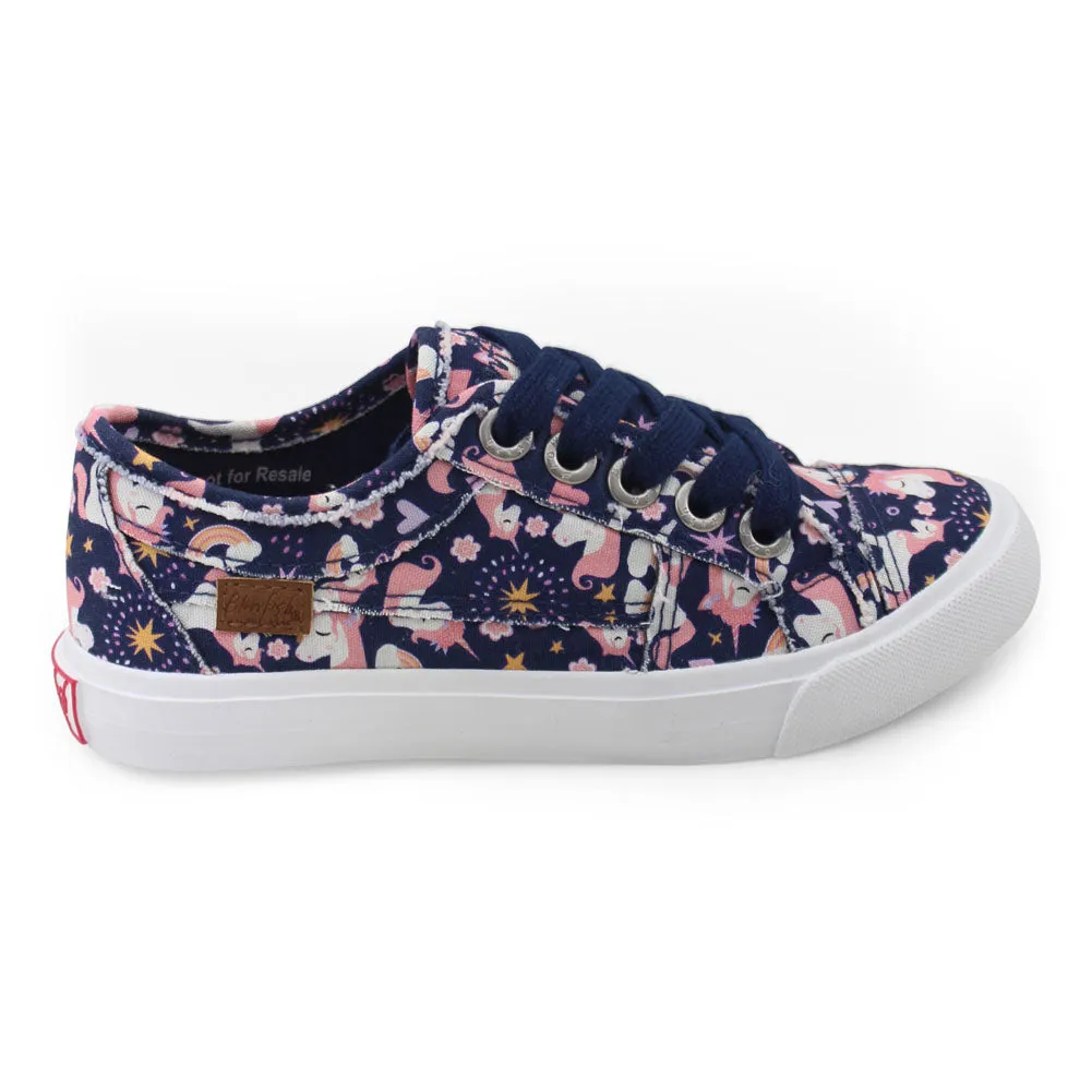 Kids Mack in Navy Mystic Unicorn Canvas by Blowfish