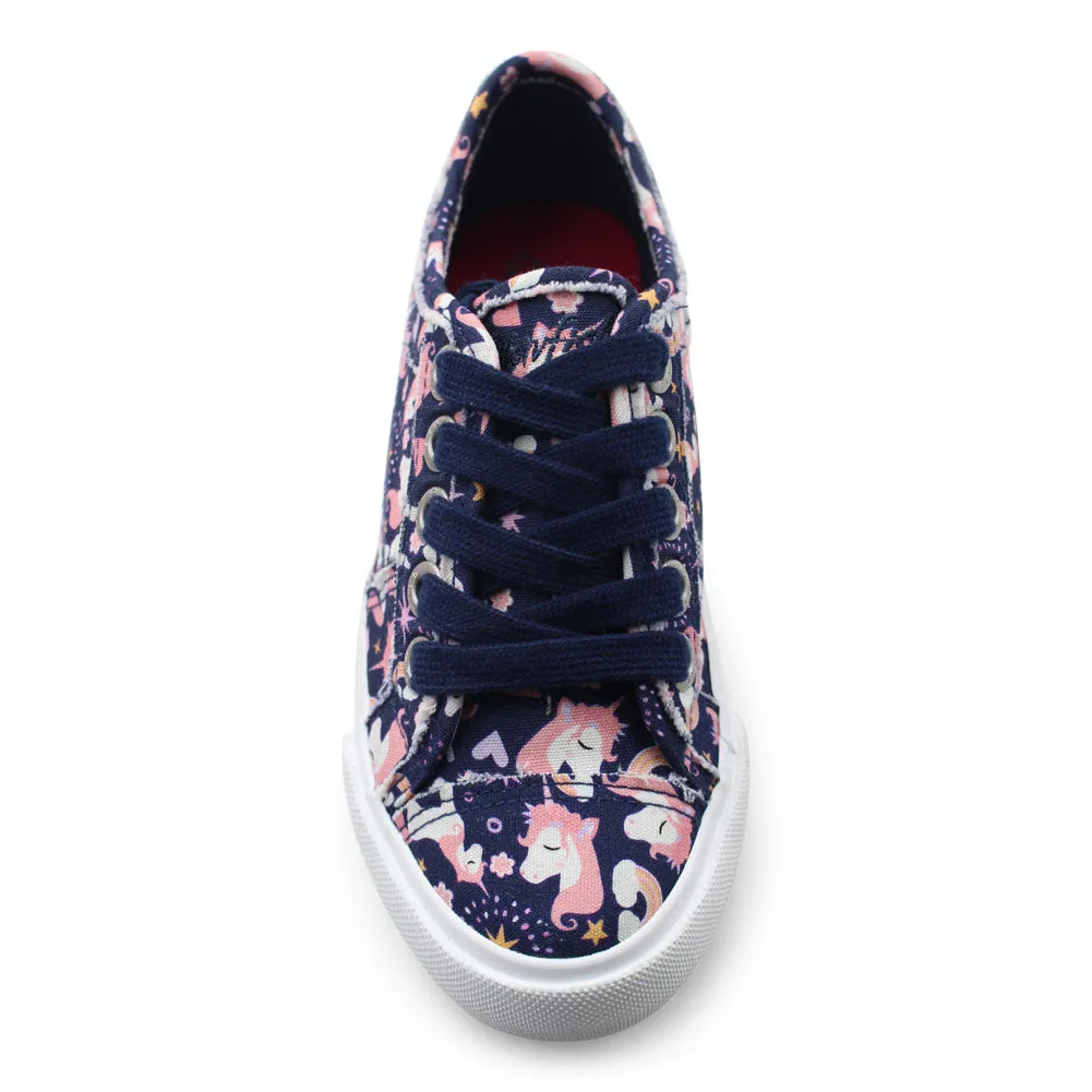 Kids Mack in Navy Mystic Unicorn Canvas by Blowfish