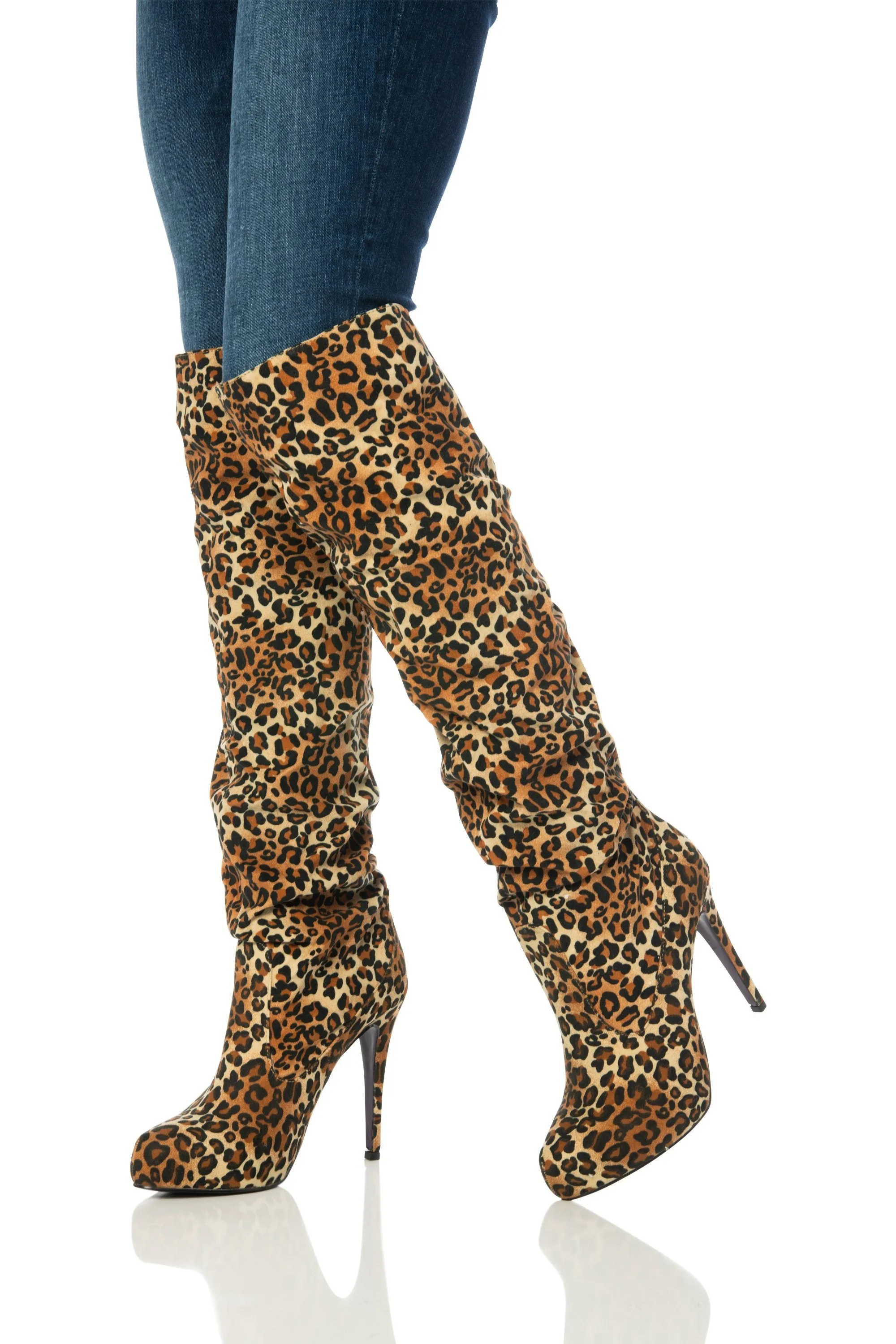 Leopard Knee-High Boots