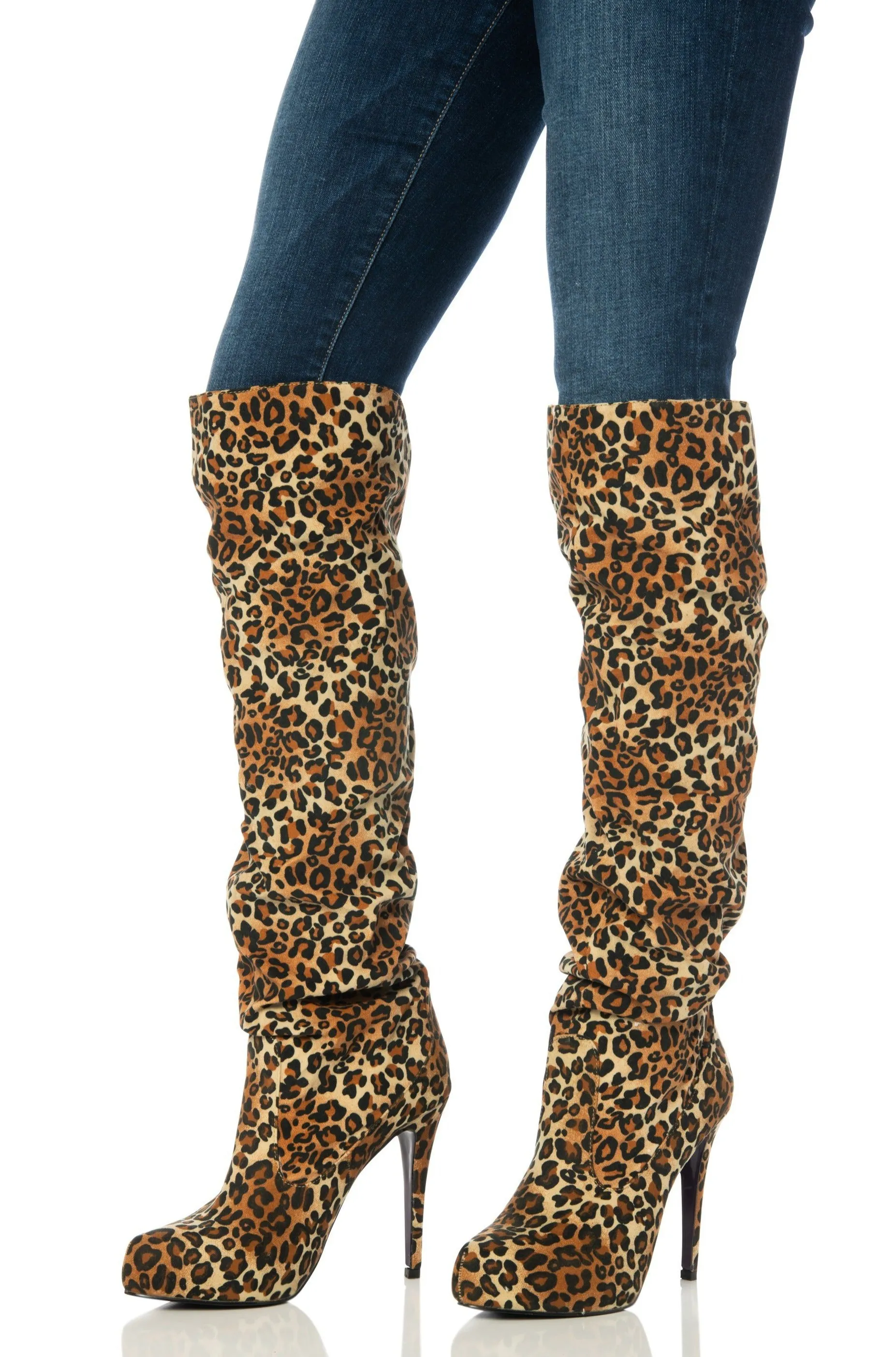 Leopard Knee-High Boots