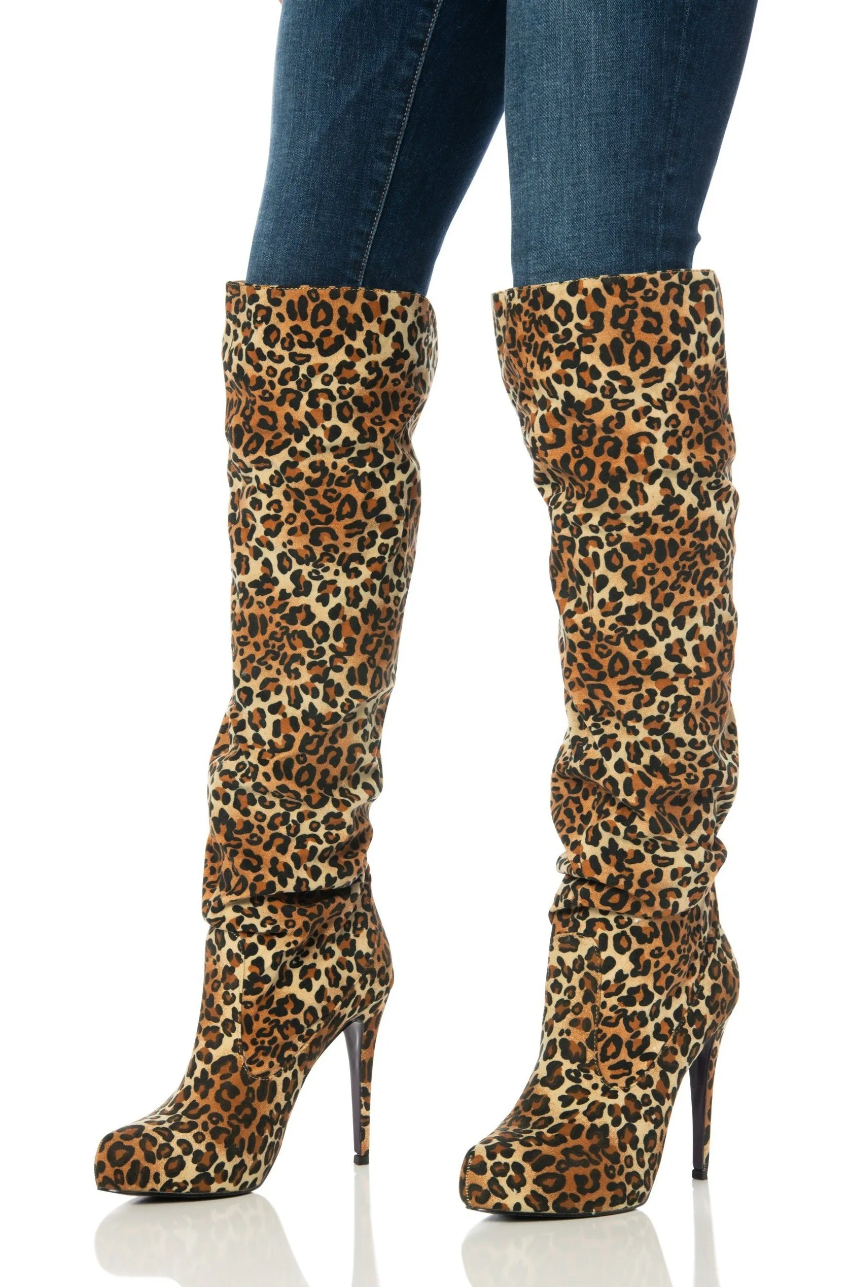 Leopard Knee-High Boots