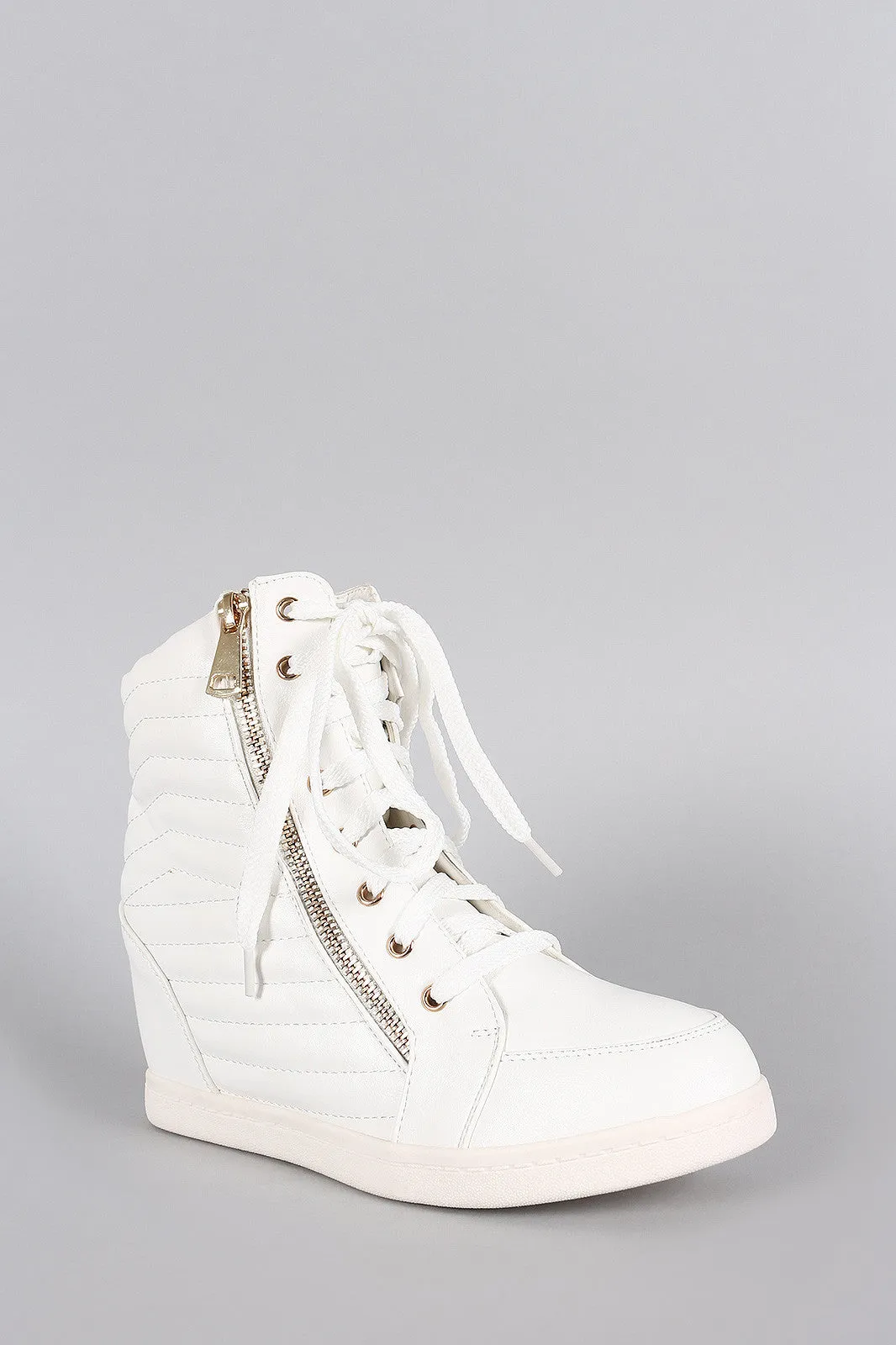 Liliana Quilted High Top Wedge Sneaker