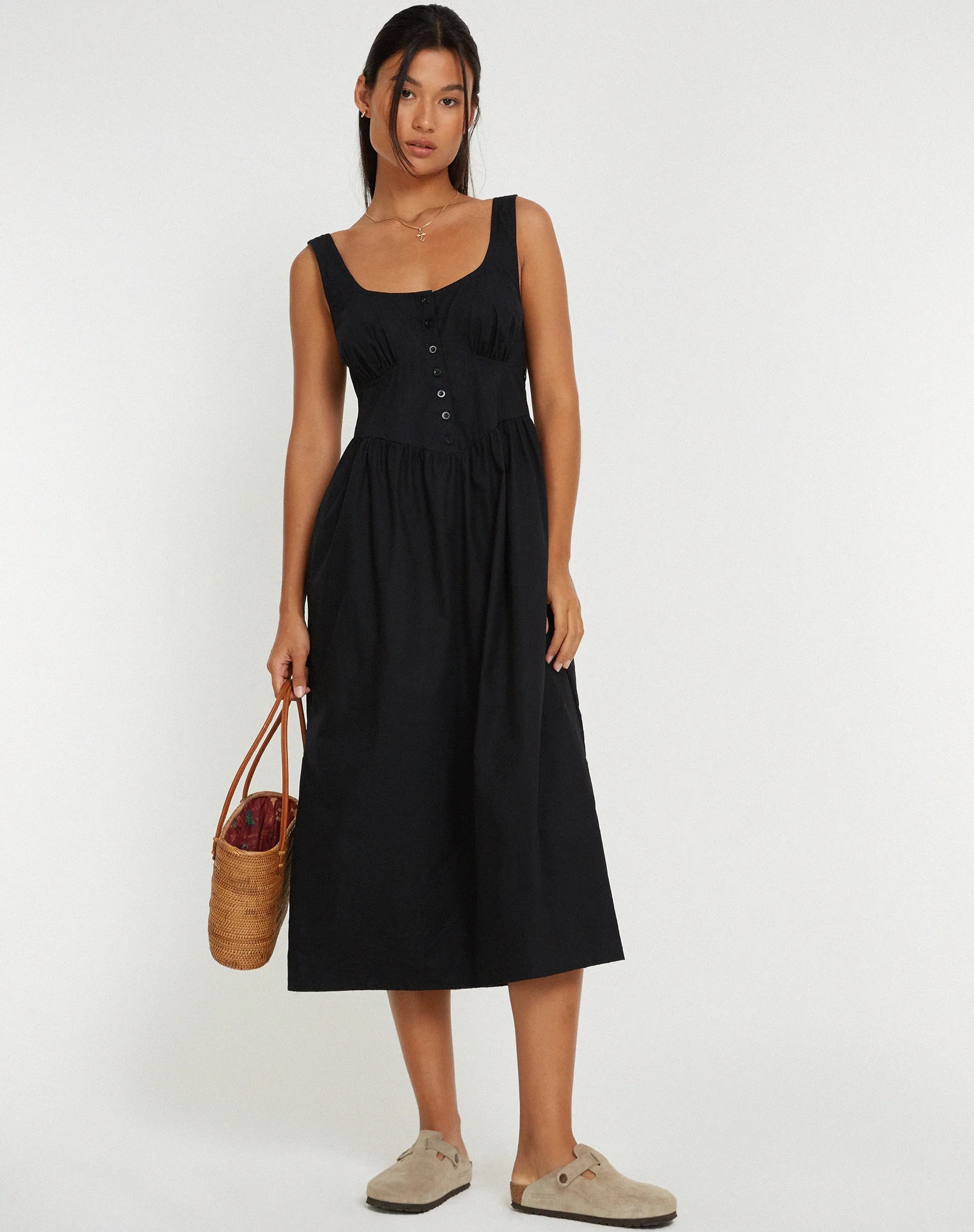 Melrose Midi Dress in Black