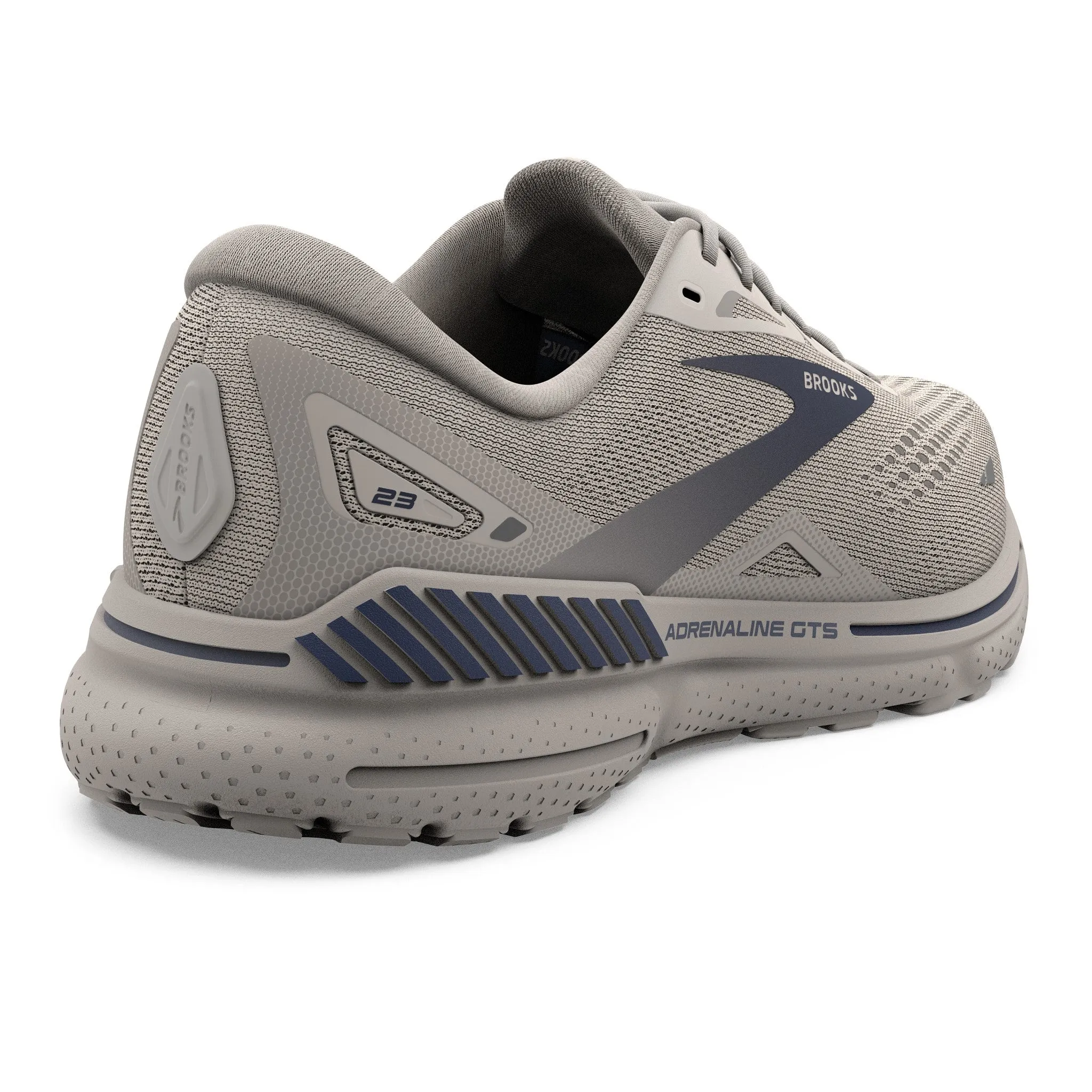 Men's Brooks Adrenaline GTS 23 Running Shoe in Crystal Grey/Surf the Web/Grey