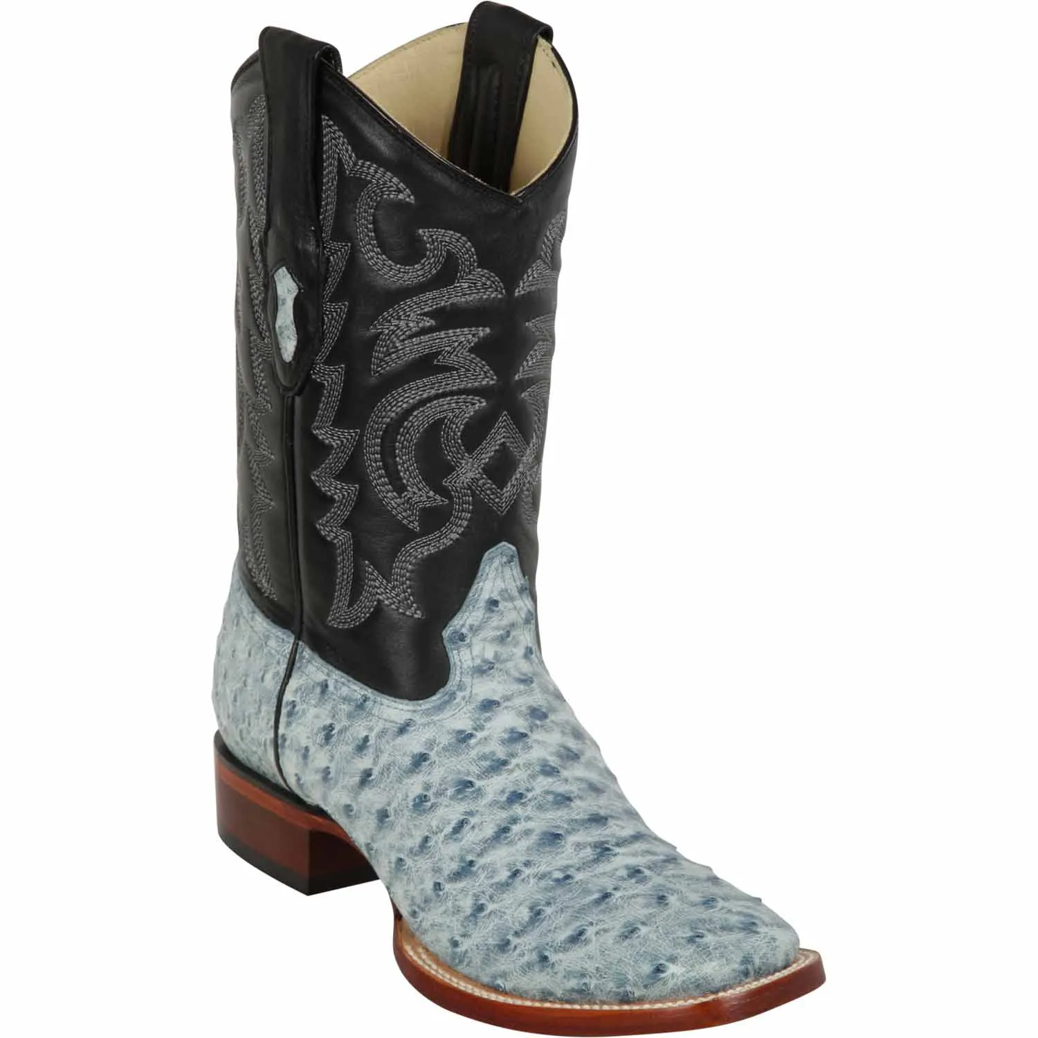 Men's Los Altos Ostrich Skin Wide Square Toe Boots 82203-C