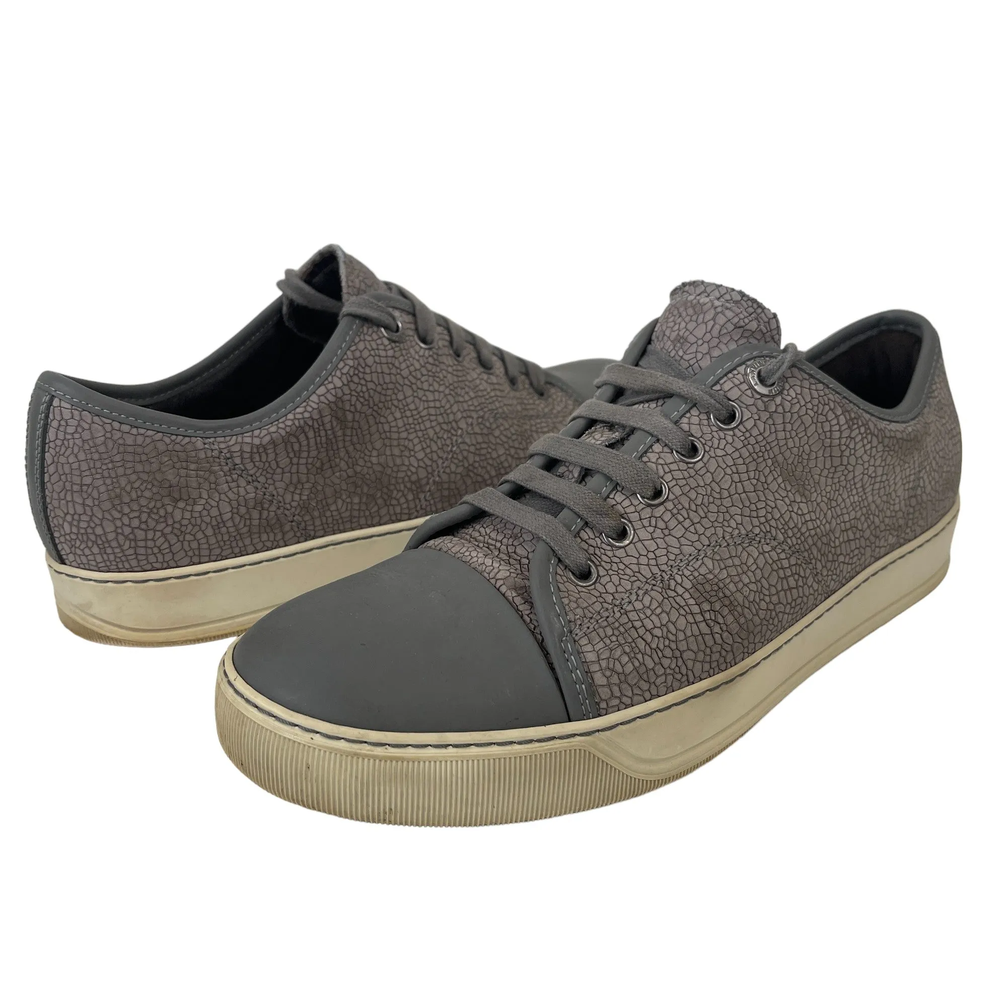 Men's Textured Low Trainers Grey Size EU 40 / UK 6