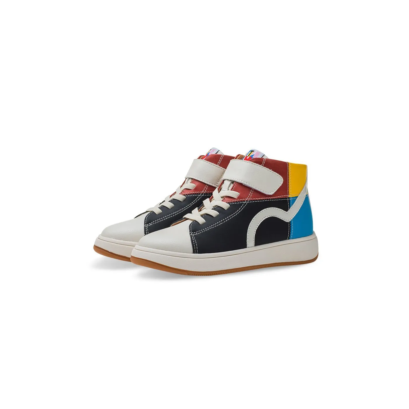 Mondrian Anti-slip Kids Black High-top Sneakers