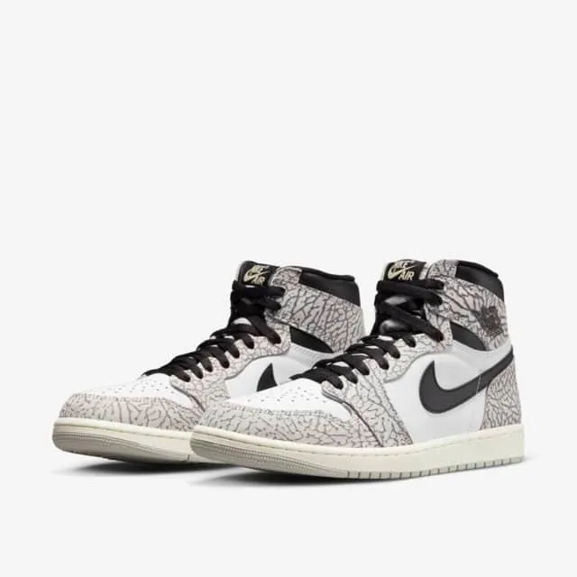 Nike Men's Air Jordan 1 Retro OG Shoes - Tech Grey / Muslin / Black / White