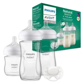 Philips Avent Glass Baby Bottle Newborn Gift Set 3 Baby Milk Bottles (N)