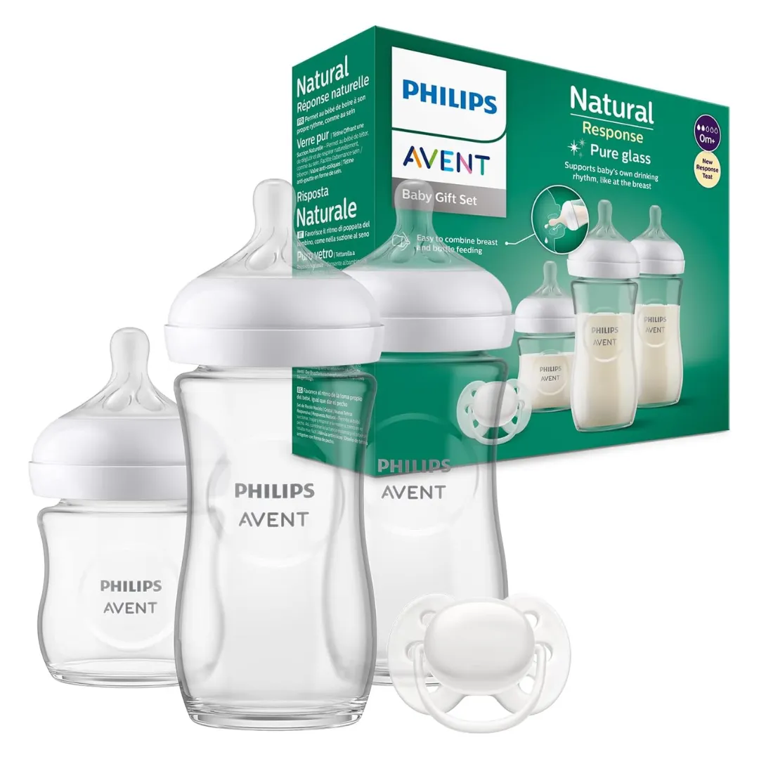 Philips Avent Glass Baby Bottle Newborn Gift Set 3 Baby Milk Bottles (N)