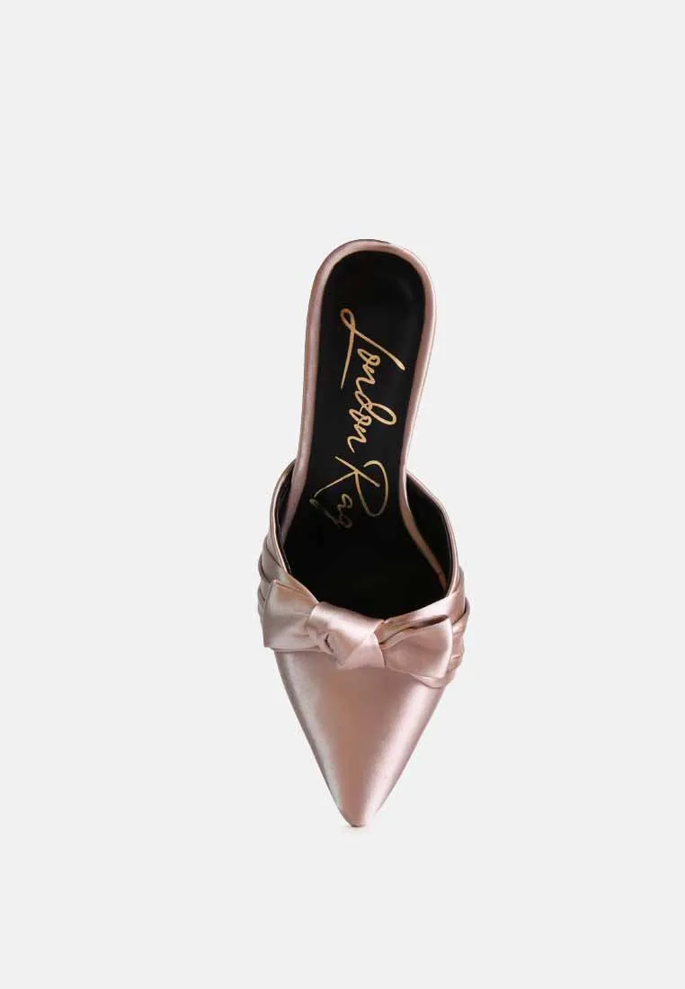 Queenie Satin Stiletto Mule Sandals