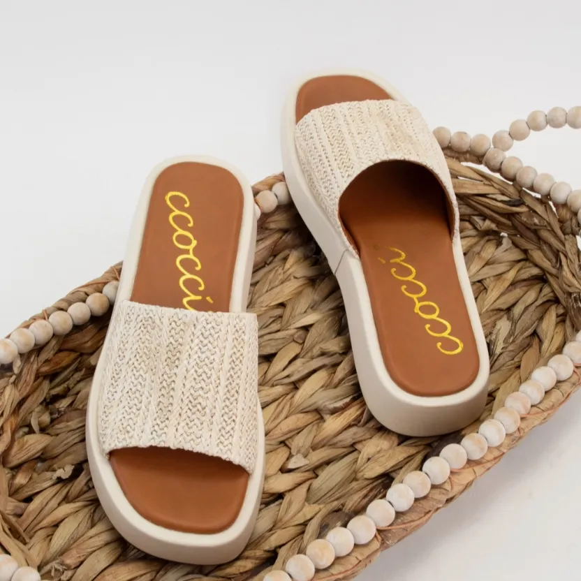 Remi Natural Slip On Platform Sandals