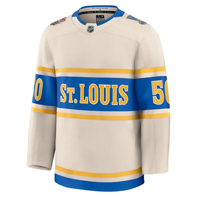 ST. LOUIS BLUES FANATICS PREMIUM BINNINGTON WINTER CLASSIC JERSEY - BEIGE