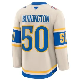 ST. LOUIS BLUES FANATICS PREMIUM BINNINGTON WINTER CLASSIC JERSEY - BEIGE