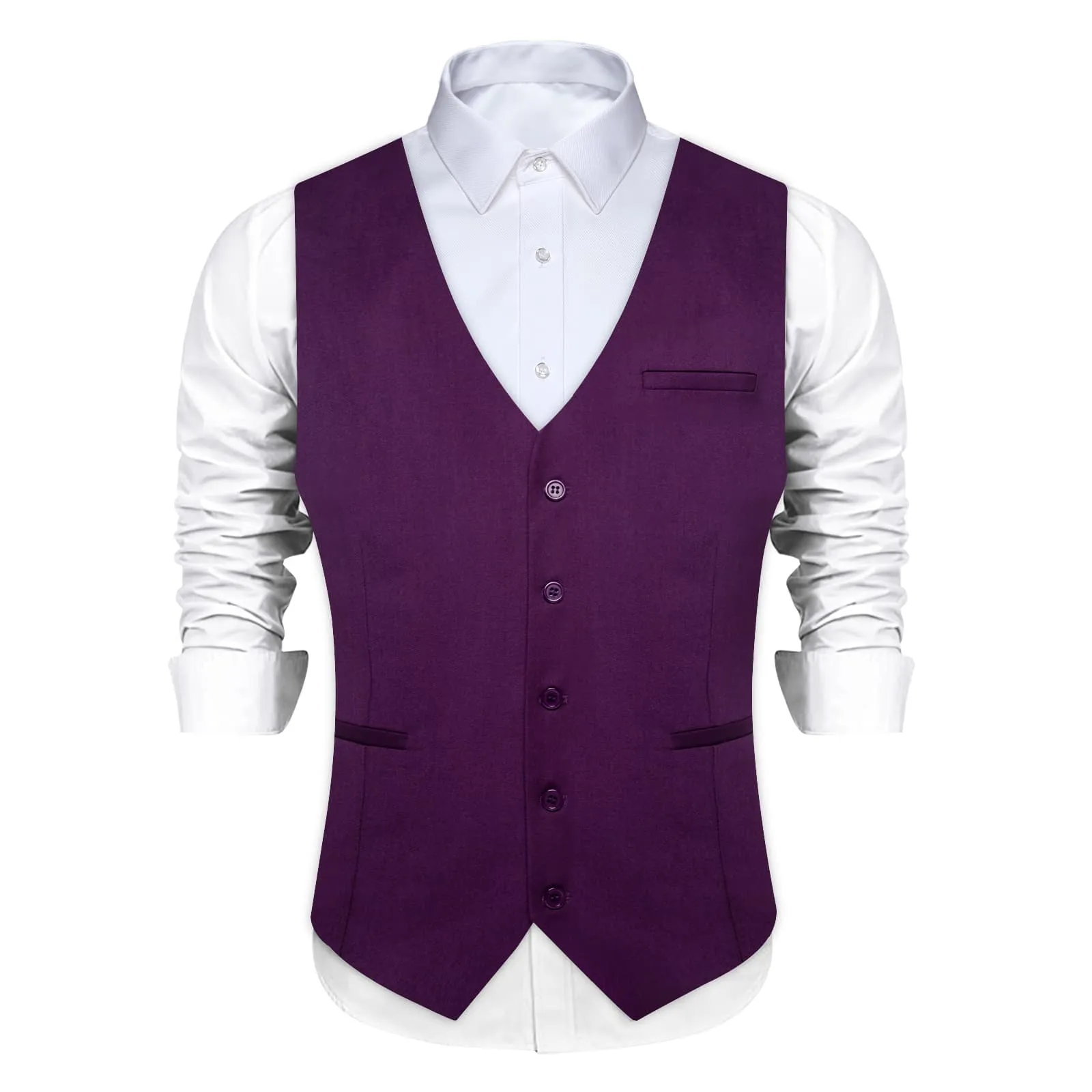 Ties2you Work Vest Palatinate Purple Solid Silk Dress Tuxedo Vest for Men