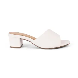 Tresmode Lismule White Women's Casual Block Heel Sandals