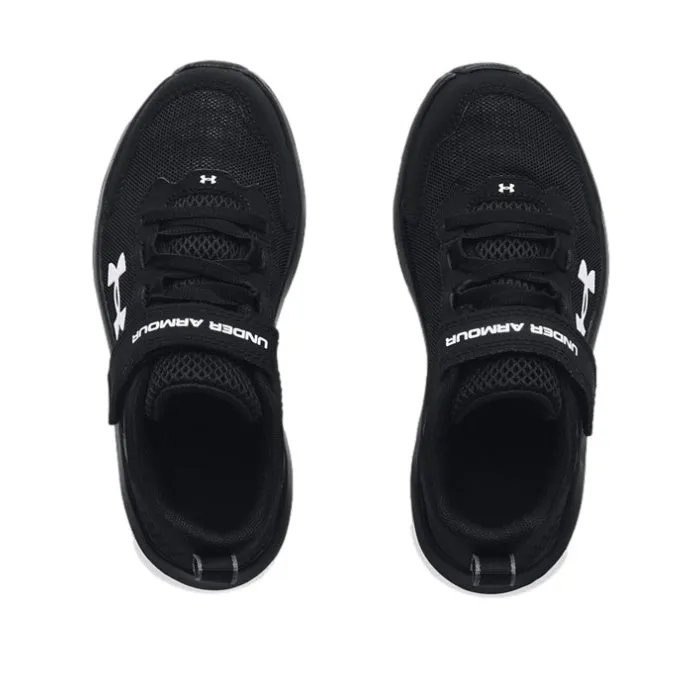 Under Armour Assert 8 Black/White Hook & Loop School Shoe PS